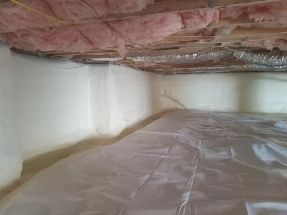 Crawl space encapsulation with closed-cell spray foam for Flat Roof Repair in Quantico Base